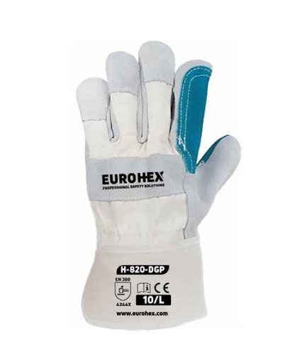 EuroHex H820DGP Rigger Working Gloves cow Split Leather